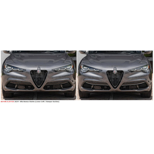 Front Lower Chrome Bumper Trim for Alfa Romeo Stelvio 2024-2025