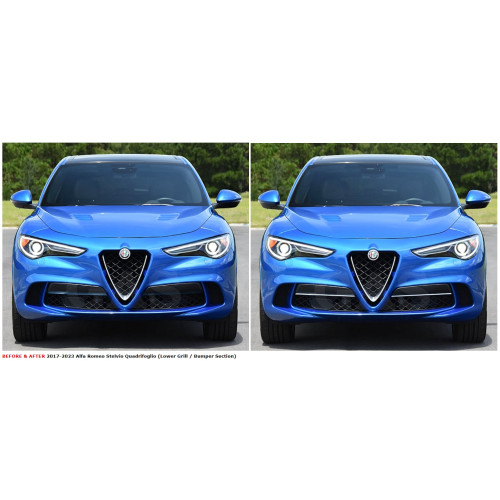 Front Lower Chrome Bumper Trim for Alfa Romeo Stelvio Quadrifoglio 2017-2023
