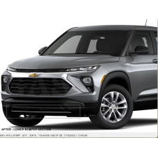 Front Lower Chrome Bumper Trim for 2024-2025 Chevrolet Trailblazer LS LT