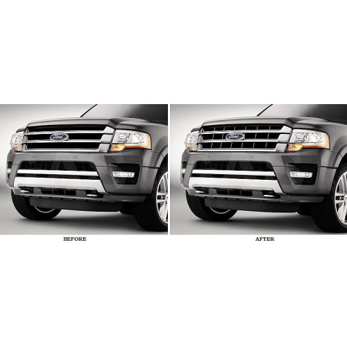 Front Upper Chrome Grille Trim for 2015-2017 Ford Expedition