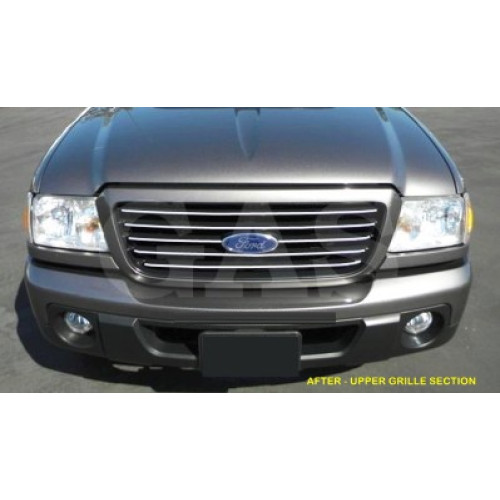 Front Chrome Grille Strips Trim for 2006-2009 Ford Ranger Sport