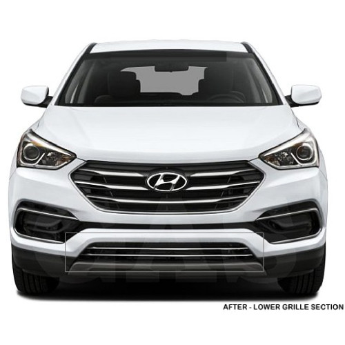 Front Lower Chrome Grille Trim for 2017-2018 Hyundai Santa Fe